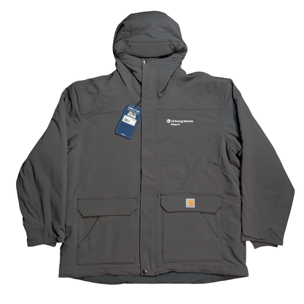 Carhartt Super Dux Coat Mens Size XL Gray Hooded Insulated Work Jacket OC5533-M